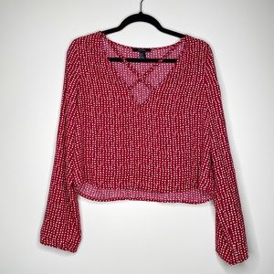 Forever 21 long sleeve red blouse size medium